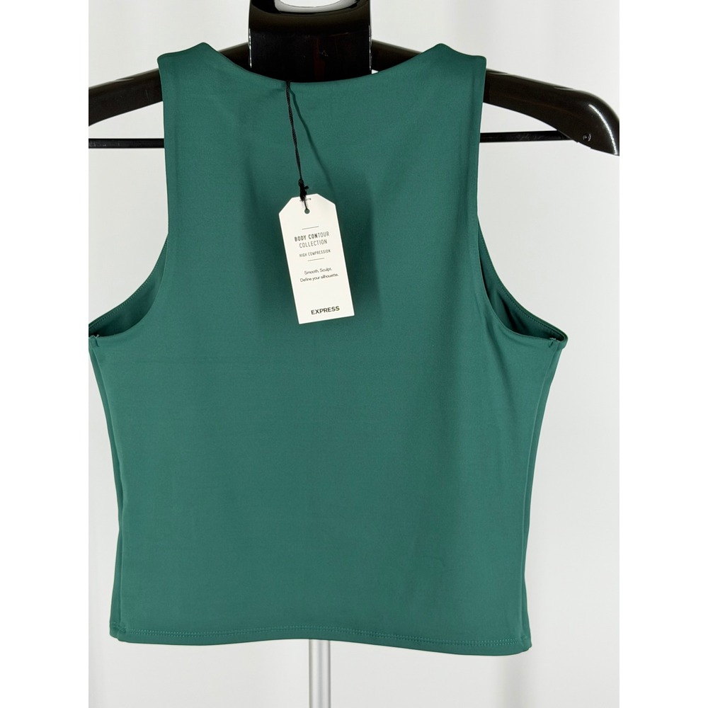 Express Body Contour High Compression High Neck Tank Top Green Medium NWT - Picture 2 of 6